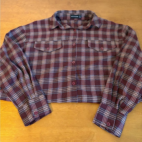 PrettyLittleThing Burgundy and White Plaid Shirt - Picture 5 of 8